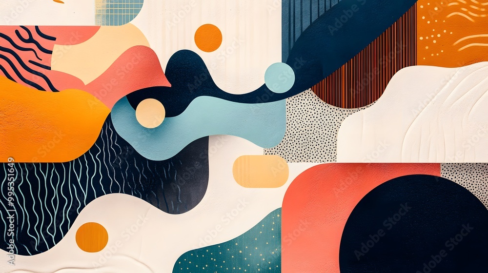 Surreal and beautiful abstract composition featuring organic shapes and ...