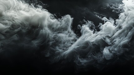 Experience a stunning fog scene with swirling clouds on a black background—perfect for your logo mockup.