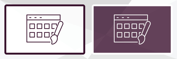 theme outline icon. Linear vector from programming concept. Thin line white and black theme icon isolated on white and dark background