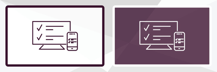 adaptive layout outline icon. Linear vector from programming concept. Thin line white and black adaptive layout icon isolated on white and dark background