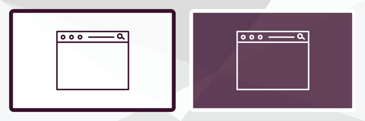 web page outline icon. Linear vector from programming concept. Thin line white and black web page icon isolated on white and dark background