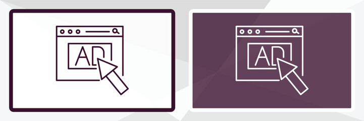 advertising outline icon. Linear vector from programming concept. Thin line white and black advertising icon isolated on white and dark background