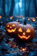 © Yana - Glowing jack-o’-lanterns and eerie fog add a spooky ambiance to Halloween night