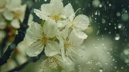 White blossoms appear during the wet weather Insects are drawn to yellow pollen