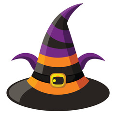 Halloween witch hat vector illustration isolated on a white background