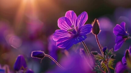 Summer s lovely purple flower in nature