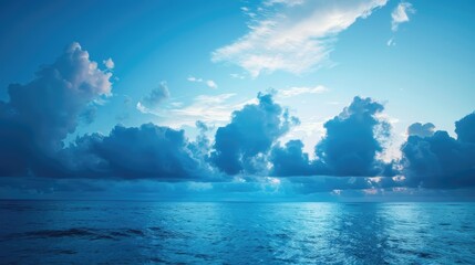 Poster - The expansive evening sky with blue color and clouds