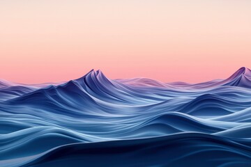 Wall Mural - Abstract Blue and Purple Wave Landscape