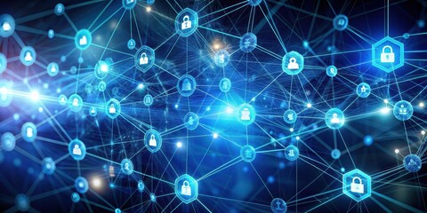visualizing blockchain technology with virtual digital connections , cryptocurrency, network, decent