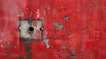 Socket attached to red concrete wall