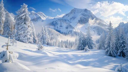 snowy mountain in winter s beauty