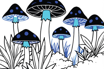 Mushrooms vector illustration