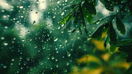 Raindrops on glass for design background