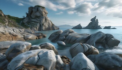 Wall Mural - Textured rock formations creating a natural stone backdrop