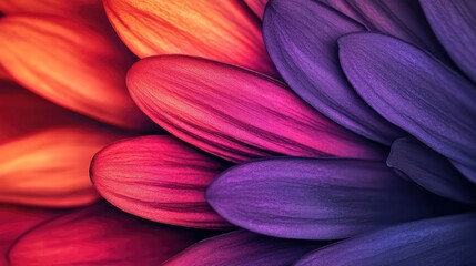 A beautiful close-up of vibrant flower petals in duotone shades, showcasing intricate textures and striking contrasts in a bold abstract composition