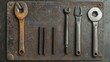 © Elshad Karimov - Tools for metalwork tasks: screwdriver for tightening screws into metal plates, and a spanner for nuts and bolts.