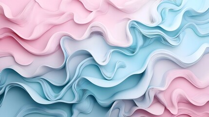 Leinwandbilder - Smooth and fluid 3D abstract pastel shapes seamlessly blending against a minimalist gradient backdrop creating a captivating and visually harmonious digital