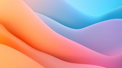 Fototapete - Visually Striking 3D Featuring Pastel Toned Smooth Fluid Shapes on a Gradient Backdrop Showcasing a Captivating Conceptual and Design