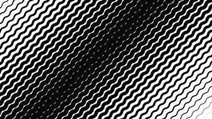 Canvas Print - Black and white wave lines abstract background for backdrop or presentation