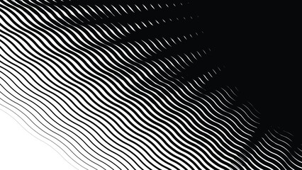 Canvas Print - Black and white wave lines abstract background for backdrop or presentation