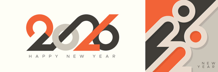 2026 new year design with unique type number and 2026 new year background