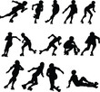 © Budypiasa - Set of roller derby player full body silhouette illustration