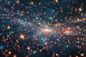 Leinwandbilder - A stunning view of distant galaxies and stars captured in the depths of space shows intricate cosmic patterns and vibrant colors illuminated by ancient starlight