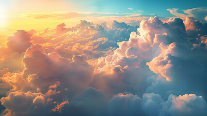 sky with clouds, sky and clouds, scenic view of clouds in the sky, golden hour