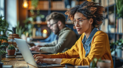 Leinwandbilder - A diverse group of professionals working remotely from home, representing the rise of remote work in the post-pandemic era.