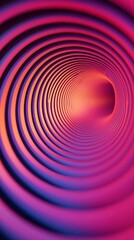 Poster - vibrant abstract design featuring concentric circles radiating in shades of purple and orange, creat