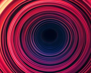 Poster - vibrant abstract pattern featuring concentric circles in red and black, creating a mesmerizing visua