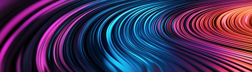 Poster - vibrant wave patterns in shades of blue and purple create an energetic and abstract background suita
