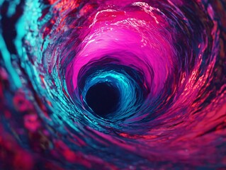 Poster - a mesmerizing swirl of vibrant colors resembling a vortex, evoking a sense of depth and intrigue in 