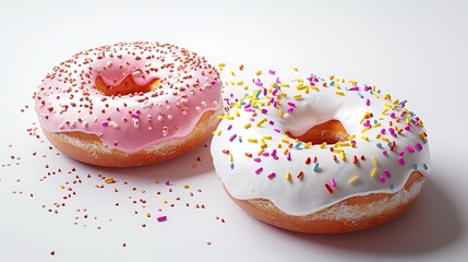 Donuts isolated on white background.