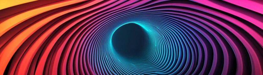 Wall Mural - A vibrant abstract tunnel design with colorful gradients creating depth and motion, perfect for digital art and backgrounds.