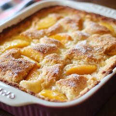 Wall Mural - Pie with apples in a baking dish.