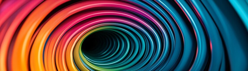 Poster - a vibrant swirl of colors creating a mesmerizing tunnel effect, perfect for backgrounds and abstract