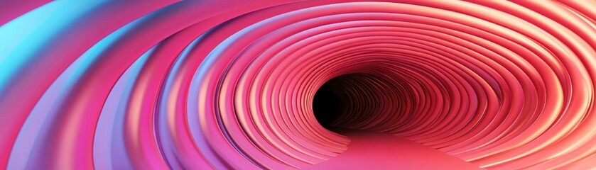 Wall Mural - a vibrant, swirling tunnel design with a blend of pink and blue hues, creating a sense of depth and 