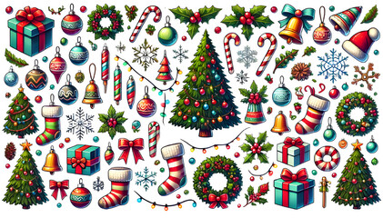 Wall Mural - christmas tree decorations