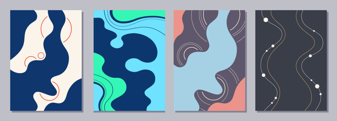 Wall Mural - set of flyers, posters, banners, placards, brochure design templates a6 size. graphic design templat