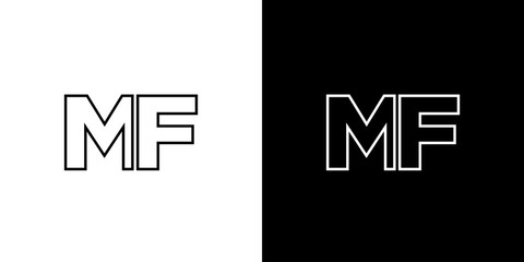 Canvas Print - Letter M and F, MF logo design template. Minimal monogram initial based logotype.