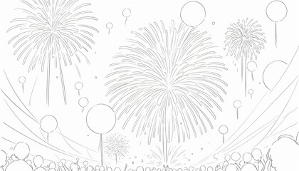 Happy new year eve Elegant fireworks illustration background 