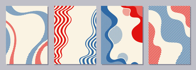 Wall Mural - set of flyers, posters, banners, placards, brochure design templates a6 size. graphic design vector 