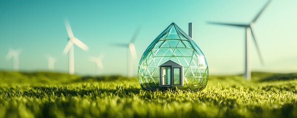 Canvas Print - Sustainable Home in a Green World.