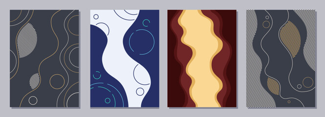 Wall Mural - set of flyers, posters, banners, placards, brochure design templates a6 size. graphic design templat