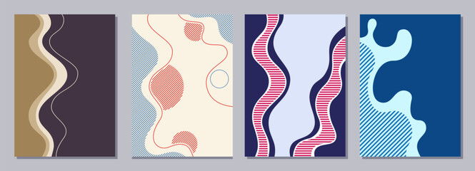 Wall Mural - set of flyers, posters, banners, placards, brochure design templates a6 size. graphic design templat