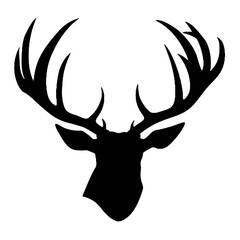 deer head Black and white vector illustration animal silhouette for T shirt print