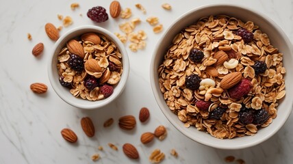 Granola with milk morning breakfast ai gen