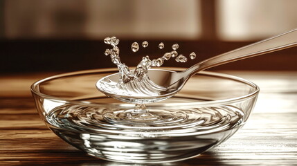 Poster - Water Droplet Splashing in Spoon.