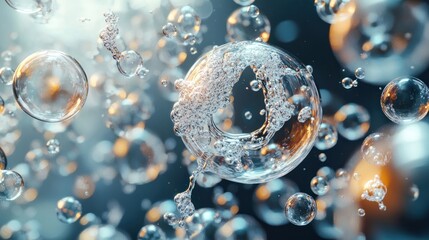 Poster - Abstract Water Bubbles Background.